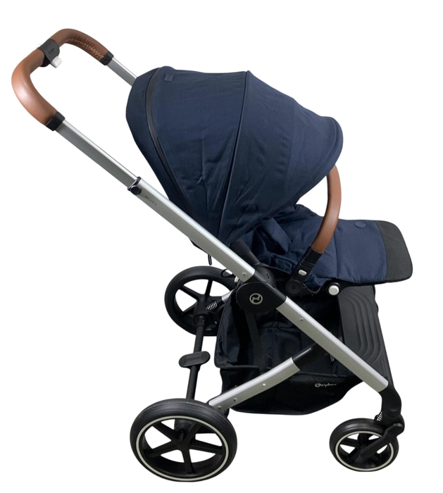 Shop Cybex Balios S Lux Stroller, 2021, Ocean Blue, Silver Frame at GoodBuy Gear