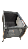 Shop Monbebe Flex Portable Playard, Deluxe, Grey Pinstripe at GoodBuy Gear
