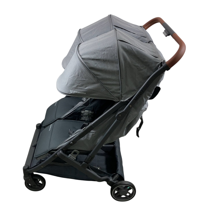 Shop UPPAbaby Minu Duo Stroller, 2024, Greyson(Charcoal Mélange/Carbon Frame/Saddle Leather) at GoodBuy Gear
