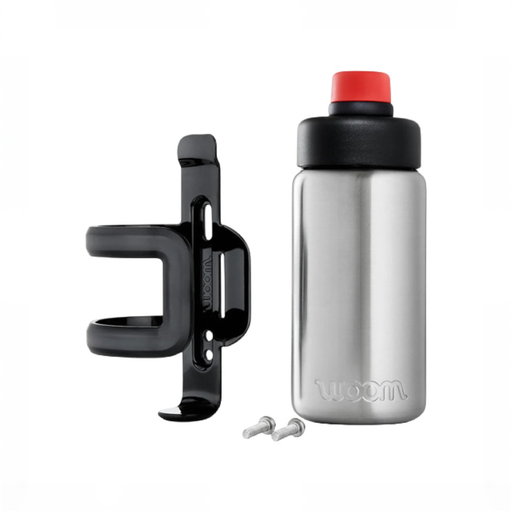 Shop Woom GLUG Stainless Steel Bottle + Bottle Cage, Stainless at GoodBuy Gear
