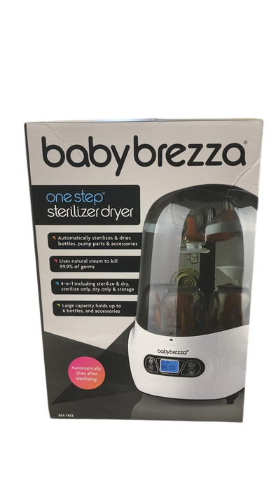 Shop Baby Brezza One Step Baby Bottle Sanitizer and Dryer (Steam Sterilizer), White on Black at GoodBuy Gear