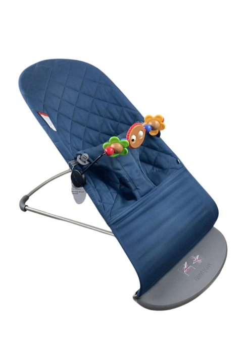 Shop BabyBjorn Bouncer Bliss Bundle With Toy Bar, Dark Gray Frame, Googly Eyes, Midnight Blue Classic Quilt at GoodBuy Gear