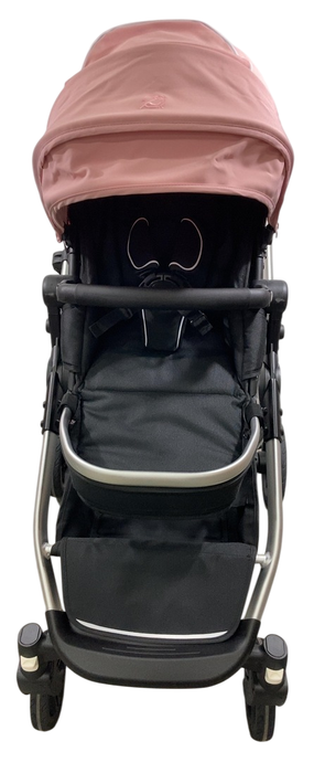 Shop Mockingbird Single to Double 2.0 Stroller, 2024, Bloom, Silver With Black Leather, Watercolor Drops at GoodBuy Gear
