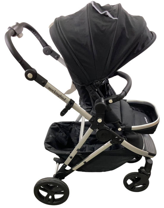 Shop Mockingbird Single 2.0 Stroller, 2024, Black, Silver With Black Leather, Watercolor Drops at GoodBuy Gear