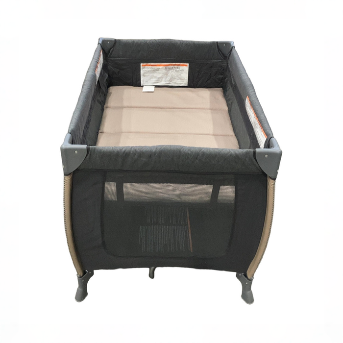 Shop Monbebe Play Yard with Full-Size Rocking Bassinet, Castle Point at GoodBuy Gear