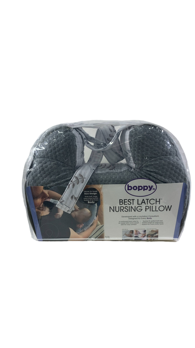 Shop Boppy Best Latch Breastfeeding Pillow, Grey Leaf Stripe at GoodBuy Gear