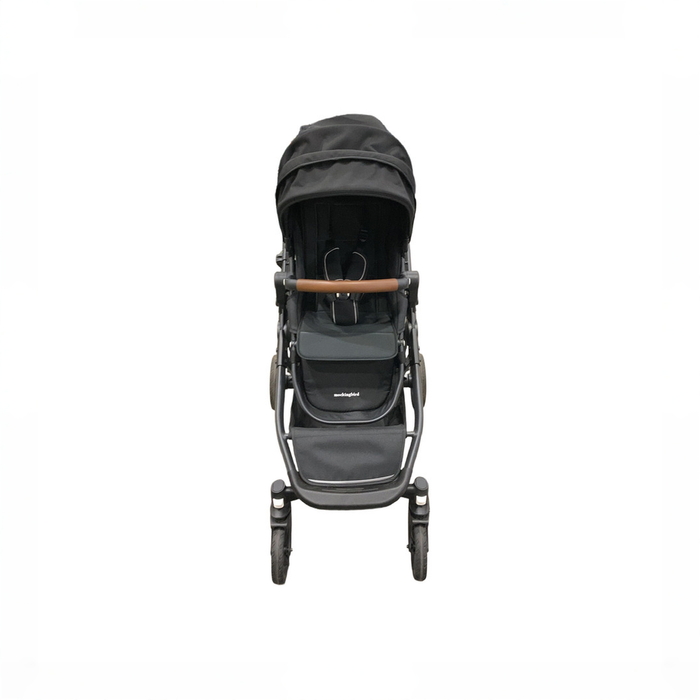 Shop Mockingbird Single to Double 3.0 Stroller, 2025, Charcoal with Penny Leather, Solid Black at GoodBuy Gear