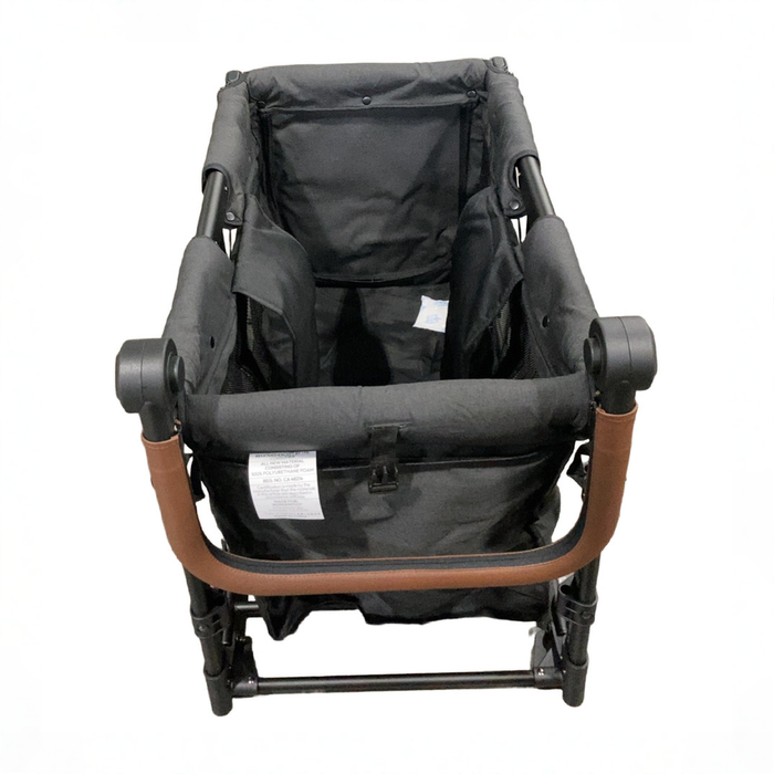 Shop Wonderfold W2 Luxe Multifunctional Double Stroller Wagon, 2025, Black Frame with Brown Handlebar, Volcanic Black Fabric at GoodBuy Gear