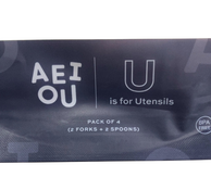 Shop AEIOU Metal Utensils 4 Pack, Sage/Oat Speckle at GoodBuy Gear