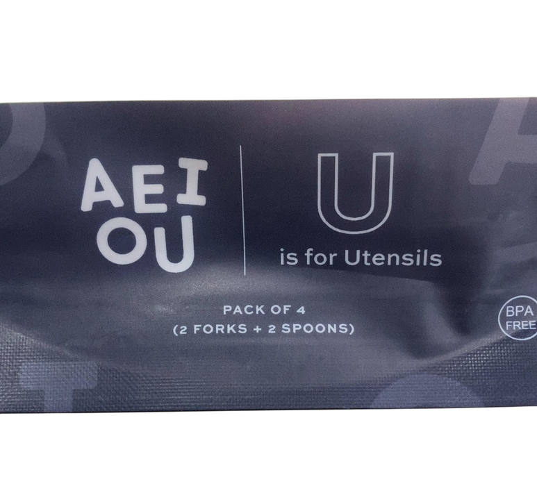 Shop AEIOU Metal Utensils 4 Pack, Sage/Oat Speckle at GoodBuy Gear