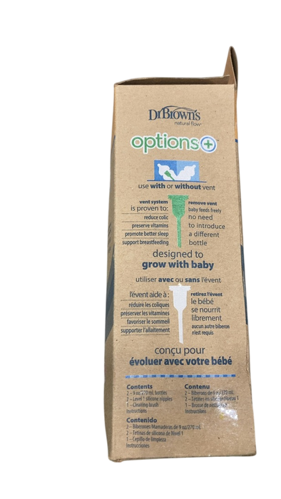 Shop Dr. Brown's Options+ Anti Colic Wide Neck Glass Bottles 2-Pack, 9 oz/270 ml at GoodBuy Gear