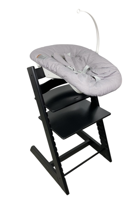Stokke Tripp Trapp High Chair and Newborn Set Bundle, Black