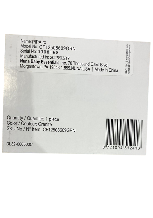 Shop Nuna PIPA rx Infant Car Seat with RELX Base, Granite, 2025 at GoodBuy Gear