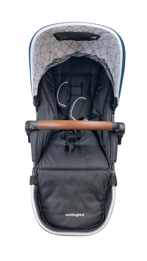 Shop Mockingbird 2nd Seat Kit with Extendable Canopy, Sea, Silver With Penny Leather, Windowpane at GoodBuy Gear