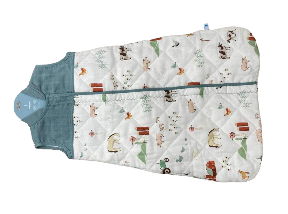 used Little Unicorn Cotton Muslin Sleep Bag, Small, Quilted, Farmyard