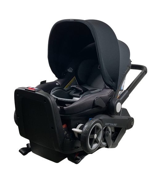 Evenflo Shyft DualRide Infant Car Seat Stroller Combo with Carryall Storage Boone Gray