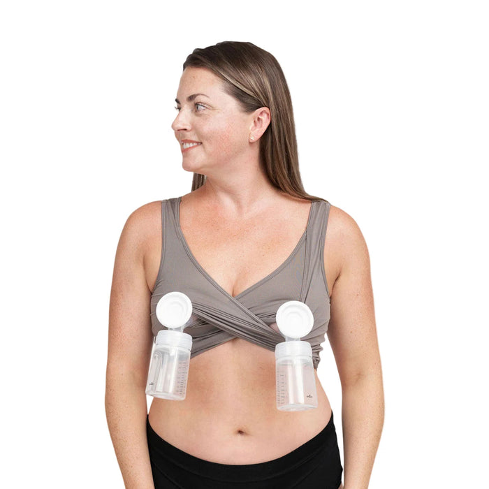 Shop Larken The Larken X Nursing Bra, Large, Single, Stone at GoodBuy Gear
