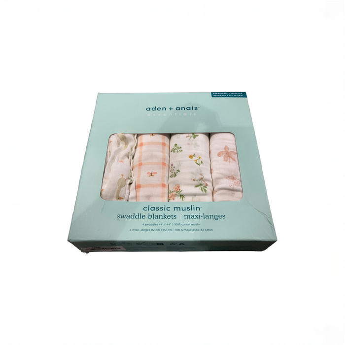 Shop DRAFT - Aden + Anais Cotton Muslin Swaddles Pack of 4, Country floral at GoodBuy Gear