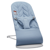 Shop BabyBjorn Bouncer Bliss, Blue Woven Petal Quilt, Light Gray Frame at GoodBuy Gear