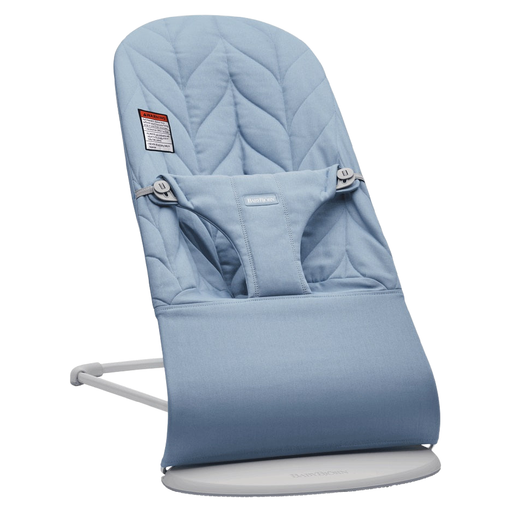Shop BabyBjorn Bouncer Bliss, Blue Woven Petal Quilt, Light Gray Frame at GoodBuy Gear