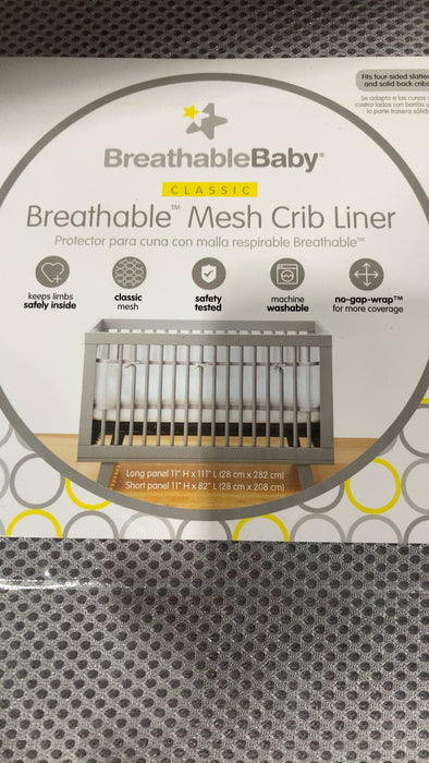 Shop Breathable Baby Mesh Crib Liner, Grey, Full Size/4 Sides at GoodBuy Gear