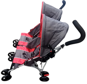 Shop Delta Children LX Side by Side Tandem Umbrella Stroller, 2025, Grey & Red at GoodBuy Gear