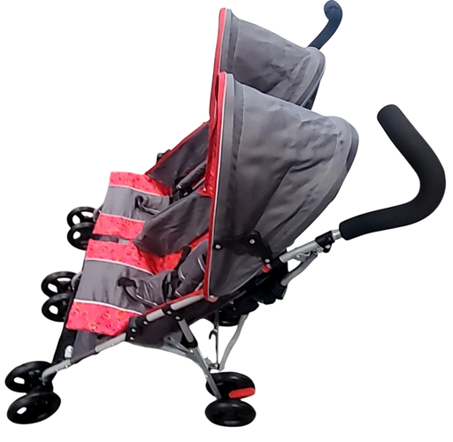 Shop Delta Children LX Side by Side Tandem Umbrella Stroller, 2025, Grey & Red at GoodBuy Gear