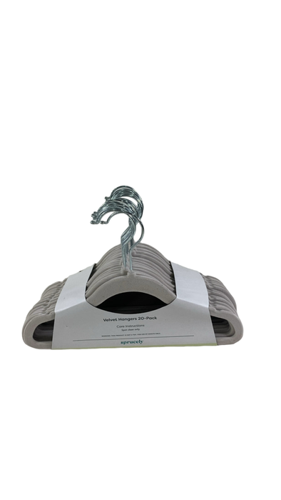 Shop Sprucely Velvet Hangers 20 Pack, Oat at GoodBuy Gear