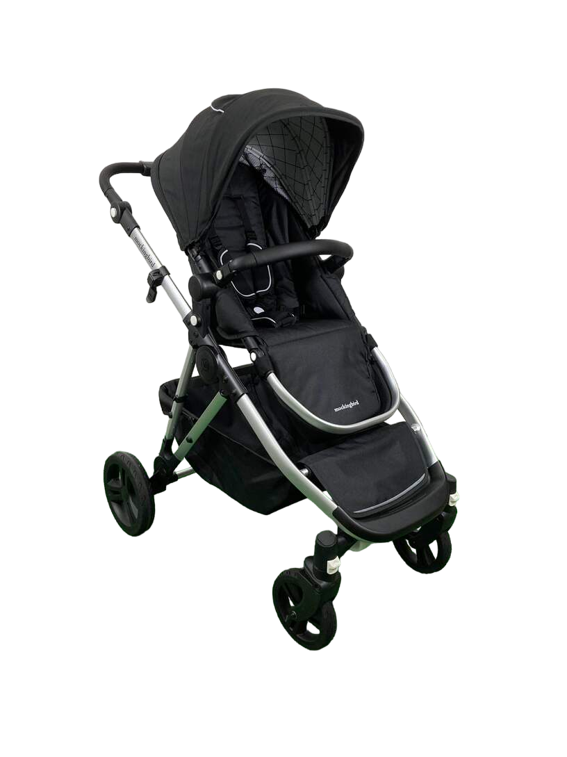 Mockingbird Single to Double Stroller, 2024, Silver with Black Lea