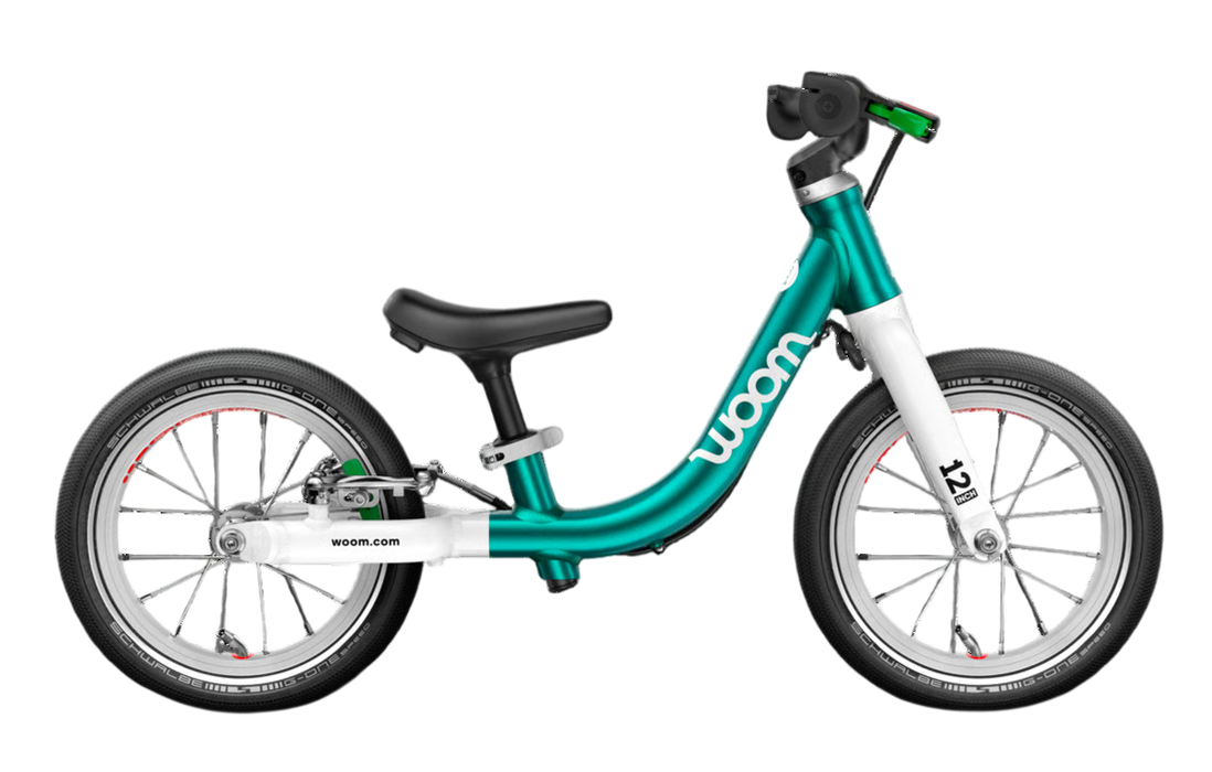 Shop Woom GO 1 Balance Bike, Metallic turquoise at GoodBuy Gear