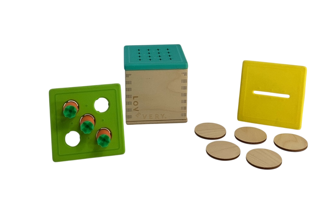 Shop Lovevery Wooden Coin Bank Set at GoodBuy Gear
