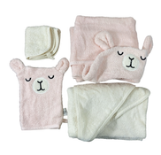 Shop Tiny Kind Cozy Critter Bath Time Set 4 Piece, Cloud Pink Bunny at GoodBuy Gear