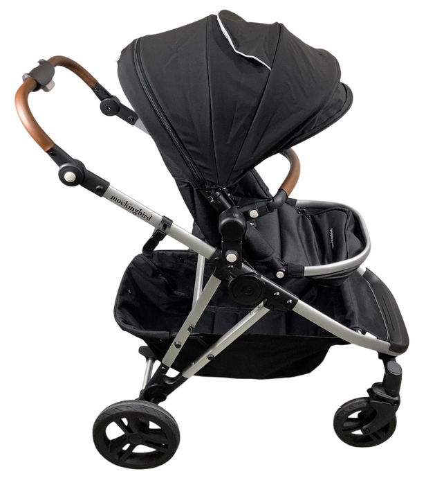 Shop Mockingbird Single to Double 2.0 Stroller, 2024, Black, Silver With Penny Leather, Watercolor Drops at GoodBuy Gear