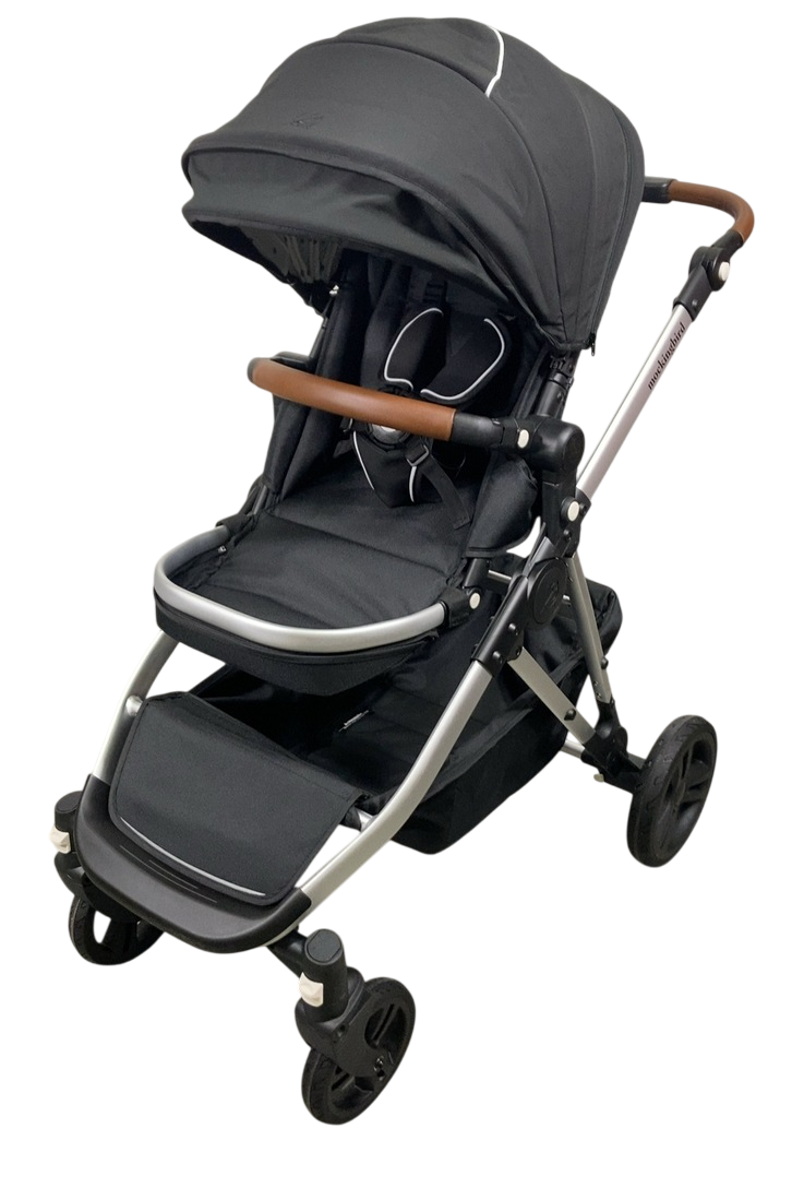 Mockingbird Single to Double 2.0 Stroller, Black, Watercolor Drops, Si