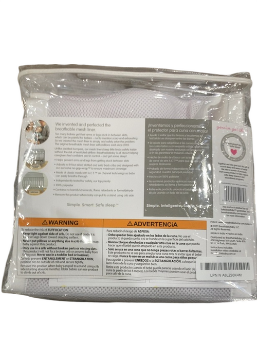 Shop Breathable Baby Mesh Crib Liner, Full Size/4 Sides, White at GoodBuy Gear