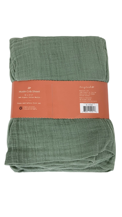 Shop Tiny Kind Muslin Crib Sheet, Dessert Sage at GoodBuy Gear