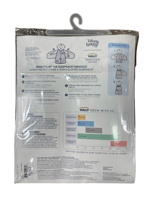 secondhand Halo SleepSack Swaddle, S, Winnie Frolic