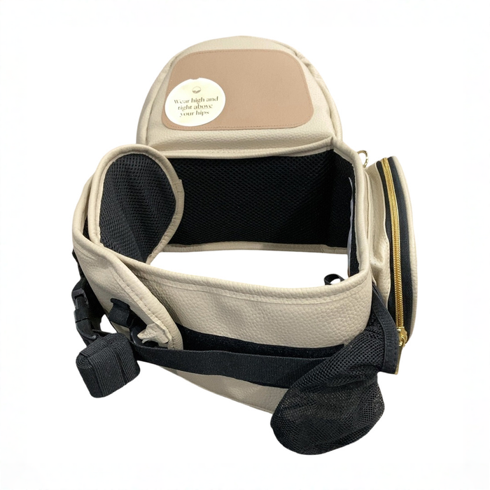 Shop TushBaby Hip Baby Carrier, Vegan Leather Cream at GoodBuy Gear