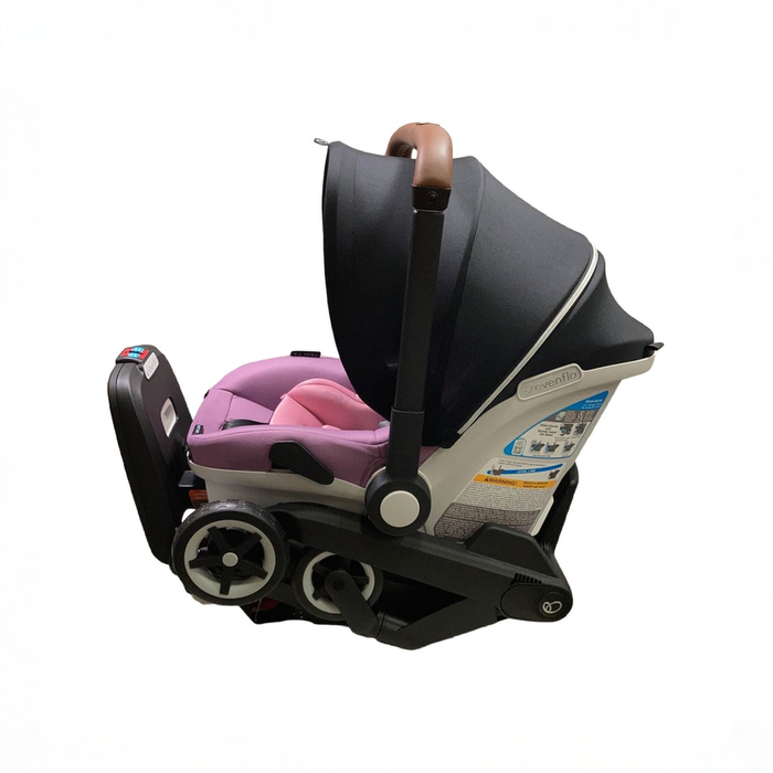 Shop Evenflo Gold Shyft Dual Ride Infant Car Seat Stroller Combo, 2023, Opal Pink, with Carryall Storage and Extended Canopy at GoodBuy Gear