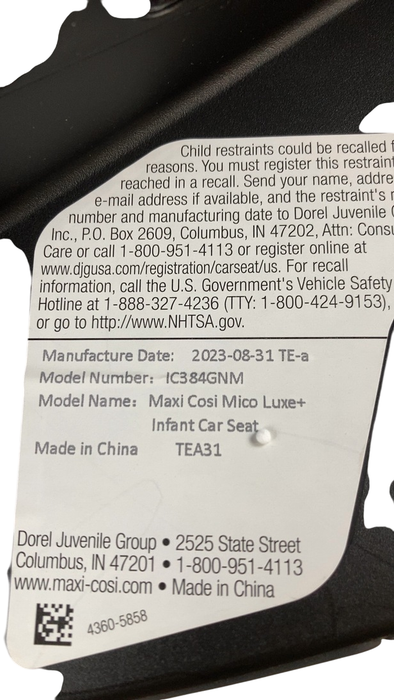 Shop Maxi-Cosi Mico Luxe+ Infant Car Seat, 2023, Onyx Wonder at GoodBuy Gear