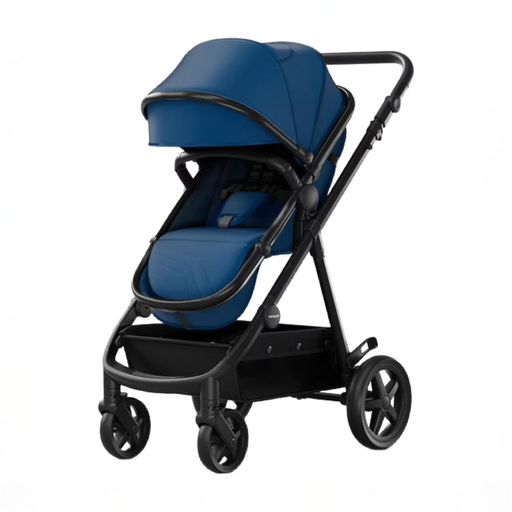 Shop Mompush Meteor 2 Stroller, 2022, Black Frame, Navy Blue at GoodBuy Gear