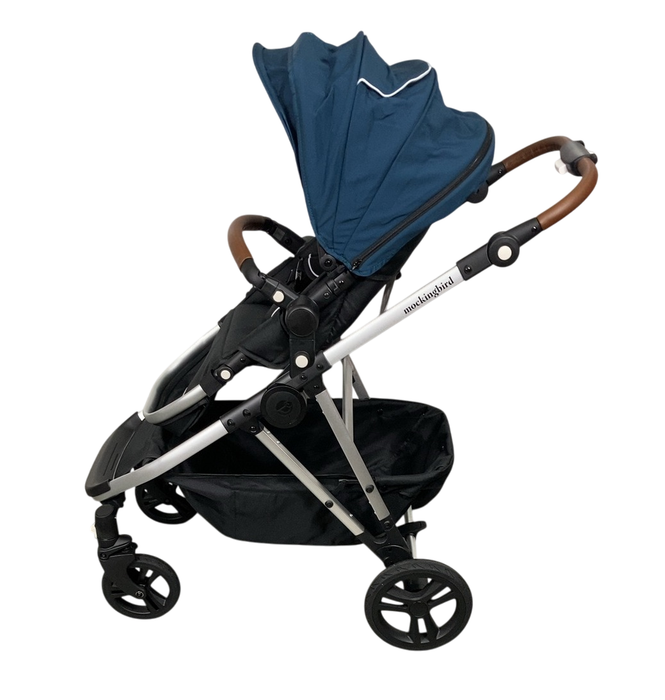 Shop Mockingbird Single to Double 2.0 Stroller, 2024, Sea, Silver With Penny Leather, Watercolor Drops at GoodBuy Gear
