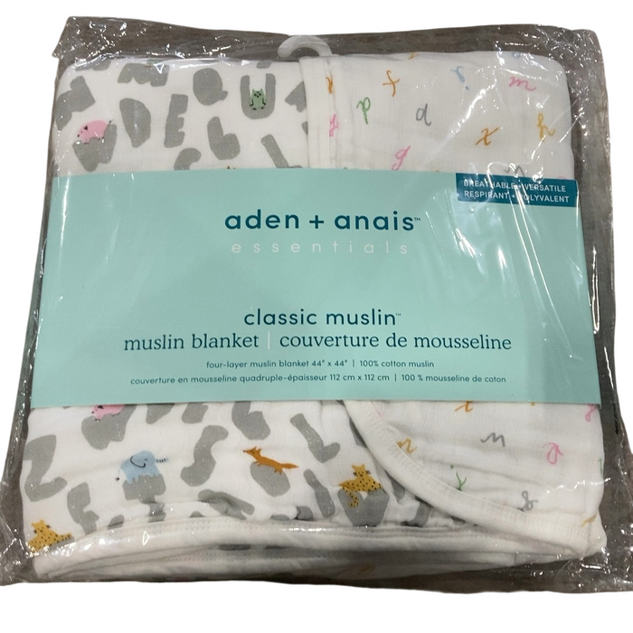 Shop Aden + Anais Essentials Classic Muslin Blanket, Alphabet Animals at GoodBuy Gear