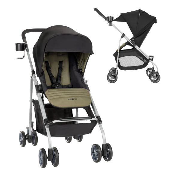 Shop Evenflo Reversi Lightweight Reversible Stroller, 2025, Leonis Green at GoodBuy Gear