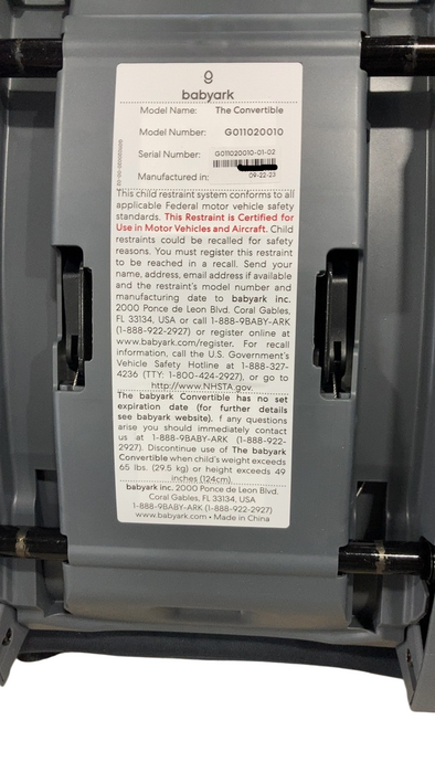 Shop Babyark Premium Convertible Car Seat, 2023, Charcoal Grey / Midnight Blue at GoodBuy Gear