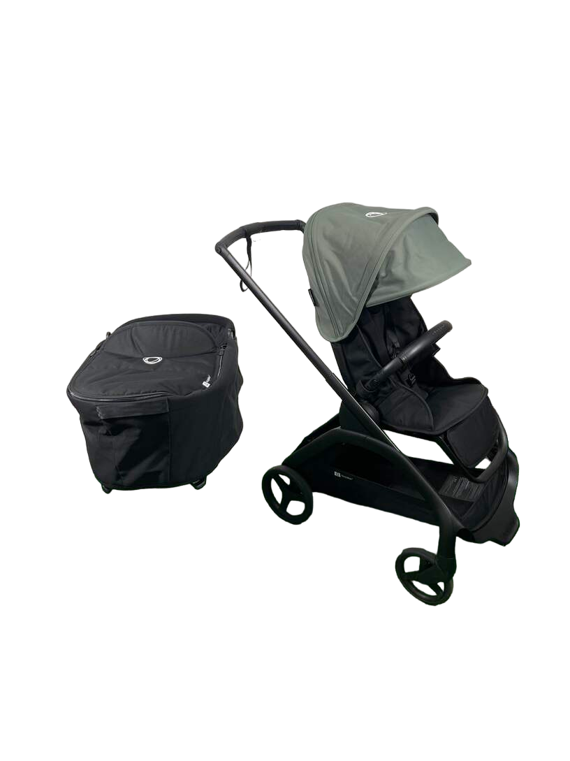 bugaboo dragonfly bassinet fold Bugaboo Dragonfly Bassinet and Seat Stroller, Forest Green, Midnight B