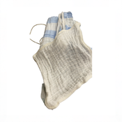Shop HardNok Organic Muslin Hooded Baby Bath Towel 4 Piece Set, Blue Striped and White at GoodBuy Gear