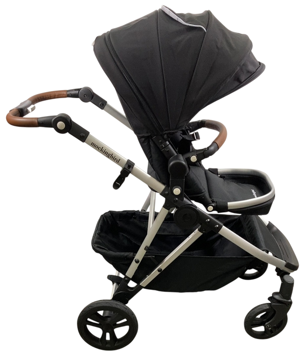 Shop Mockingbird Single to Double 2.0 Stroller, Black, Windowpane, Silver With Penny Leather, 2025 at GoodBuy Gear
