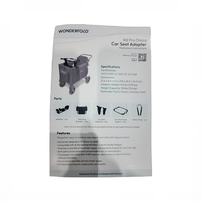 Shop Wonderfold Car Seat Adapter For Chicco, W2 Pro at GoodBuy Gear