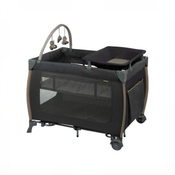 Shop Monbebe Play Yard with Full-Size Rocking Bassinet, Castle Point at GoodBuy Gear